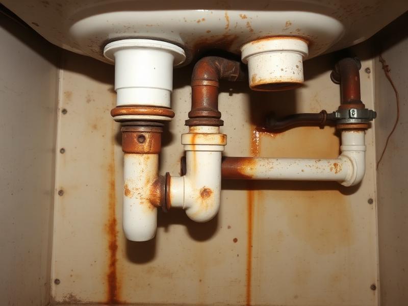 Before — Under-sink repipe · copper